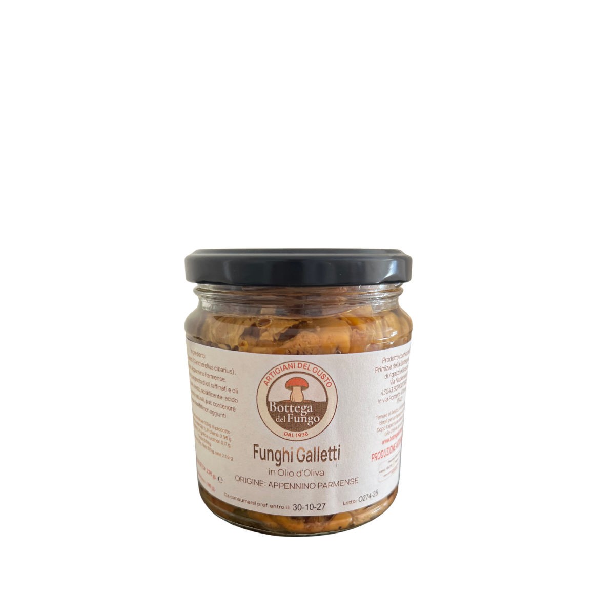 Funghi Galletti in olio d'oliva 290g Origine:ALTA VAL VALTARO